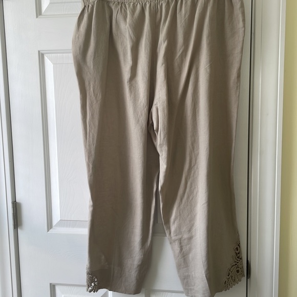 New Directions Cropped Linen-Blend Pants XL - Picture 10 of 12